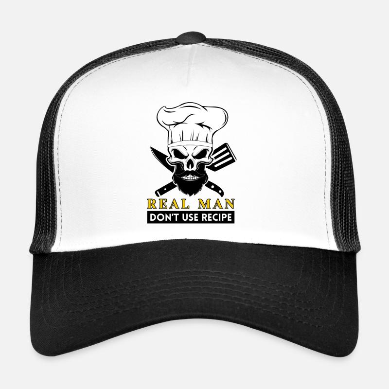 cook beard skeleton chef bearded skull chef Trucker Cap