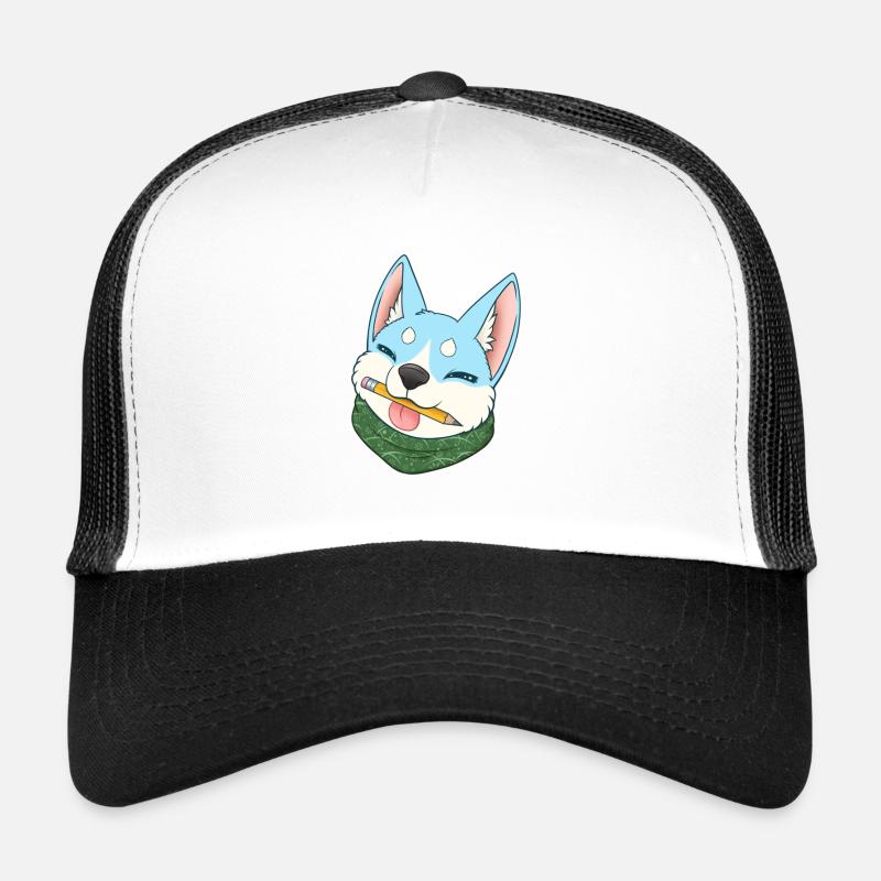 Shiba Inu blue - Trucker Cap - white/black