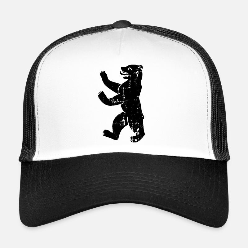 Berliner Bär Berlin Vintage Wappen - Trucker Cap - Weiß/Schwarz