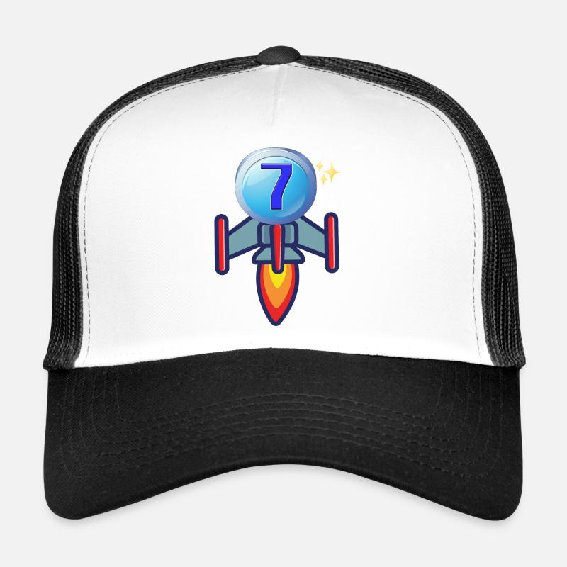 Birthday 7 years Drawing Rocket Trucker Cap