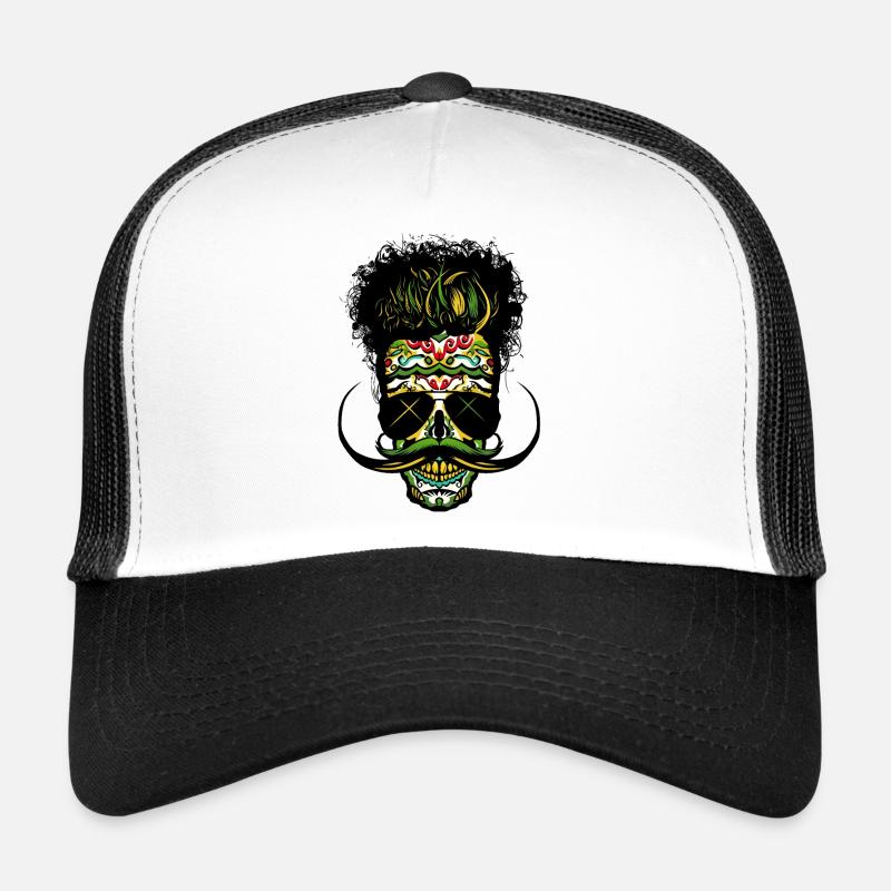Skull Mexican hipster Mexican Trucker Cap