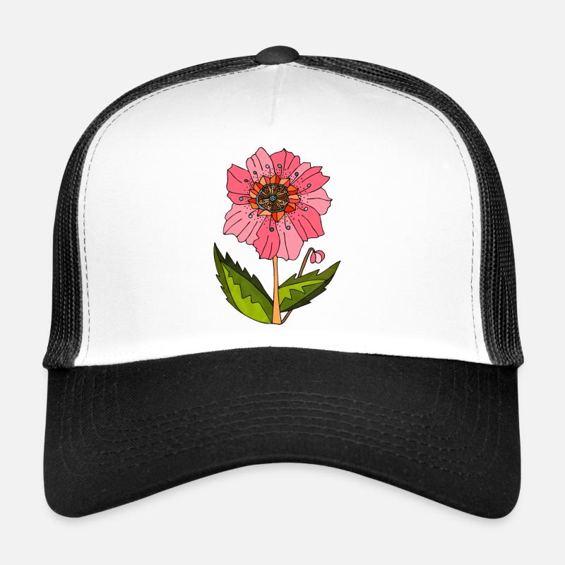 Blume - Trucker Cap - Weiß/Schwarz
