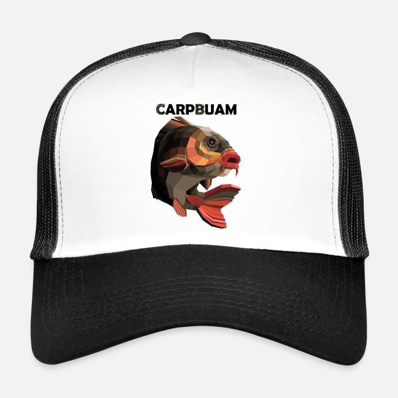 Pêche au carpbuam - Casquette trucker - blanc/noir
