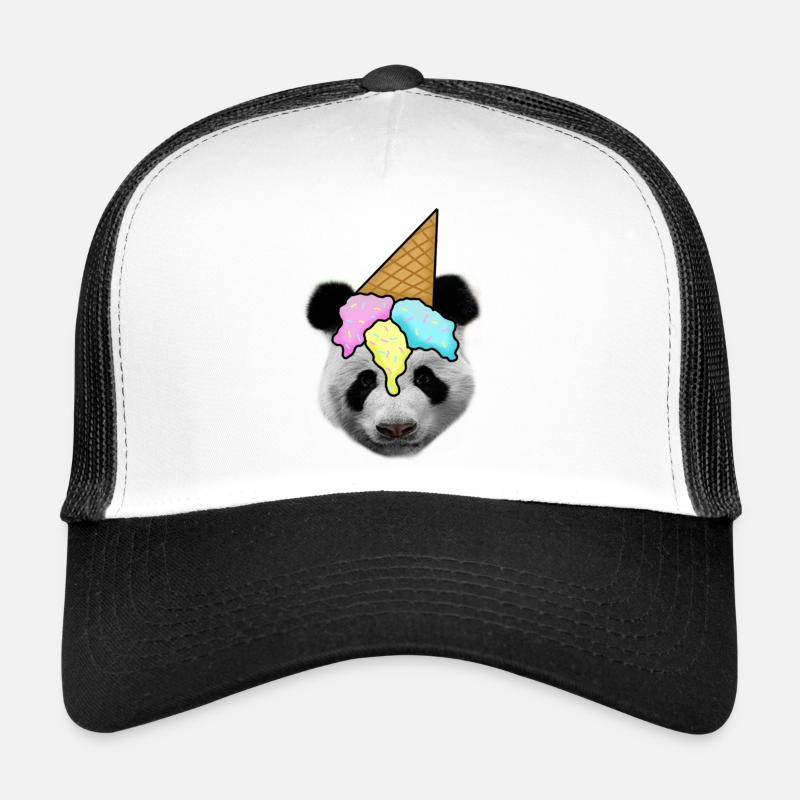 Panda mit Eiscreme als Hut Trucker Cap
