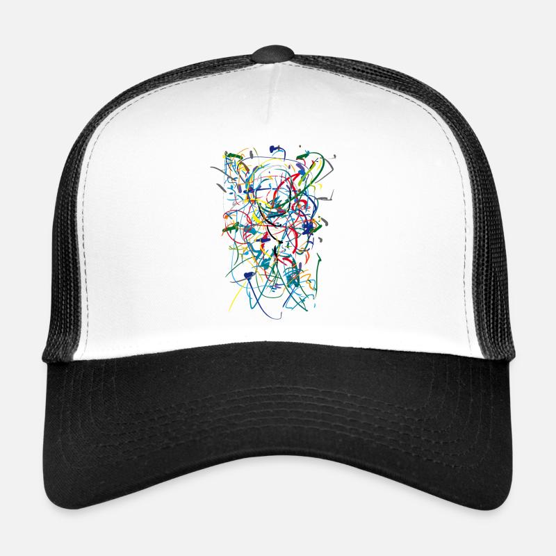 Abstrait - Casquette trucker  - blanc/noir