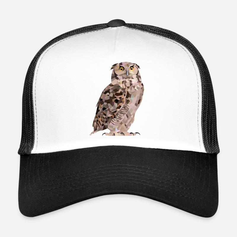 Owl in polygon design - Trucker Cap - white/black