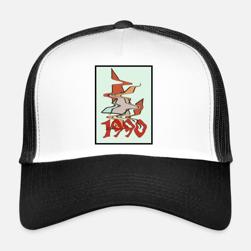 1990 - Trucker Cap - Weiß/Schwarz