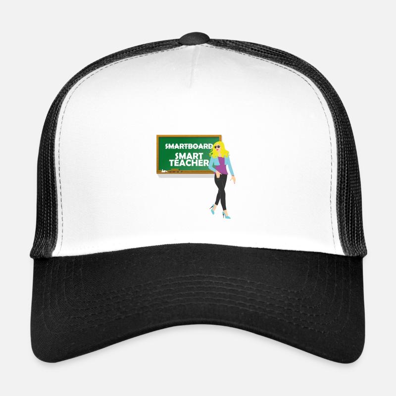 Enseignant intelligent - Casquette trucker  - blanc/noir