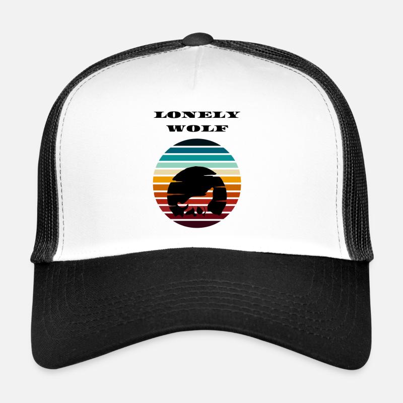 Lonely Wolf Retro 80er Style heulender Trucker Cap