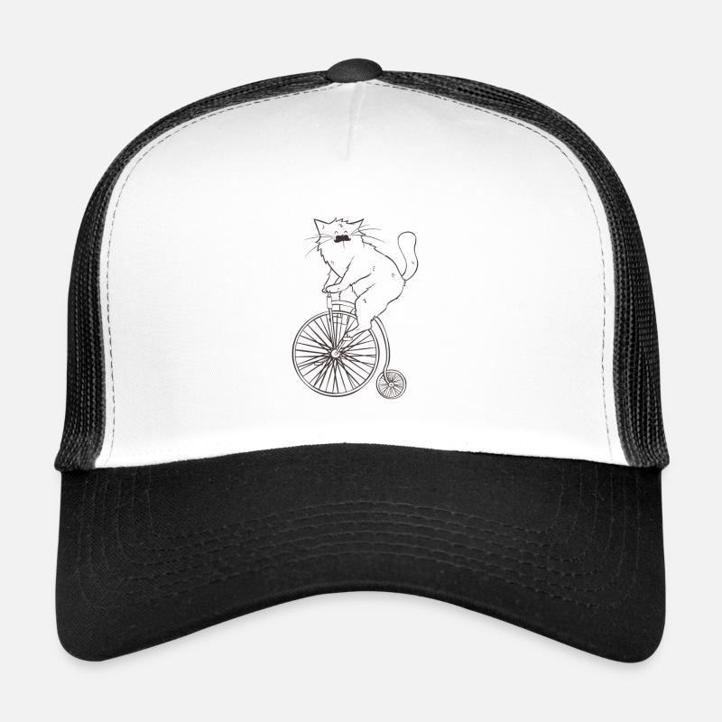 Mrou le chat retro fait du Velo Casquette trucker 