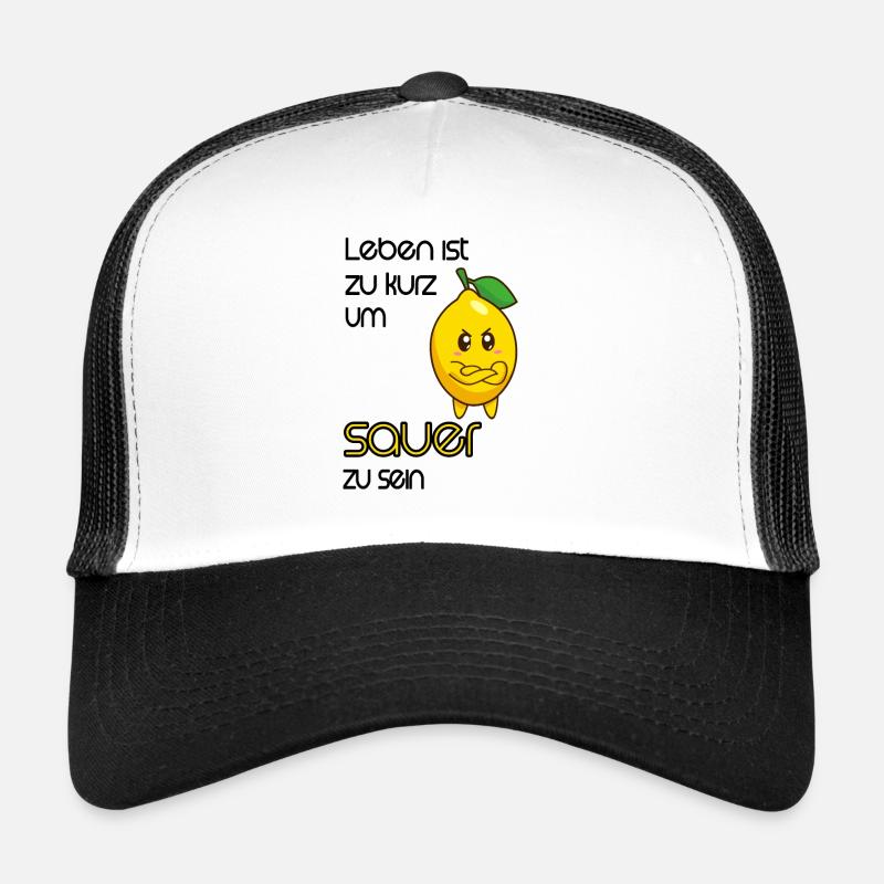 Zitrone Comic Lustig mit Spruch - Trucker Cap - Weiß/Schwarz