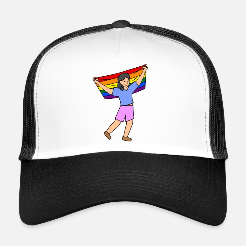 Défilé du drapeau arc-en-ciel LGBT Droits des homosexuels Casquette trucker 
