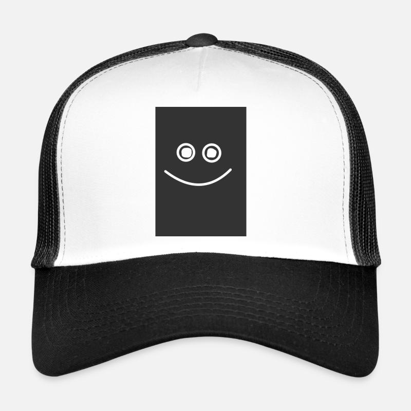 Happy Smile Black - Trucker Cap - Weiß/Schwarz