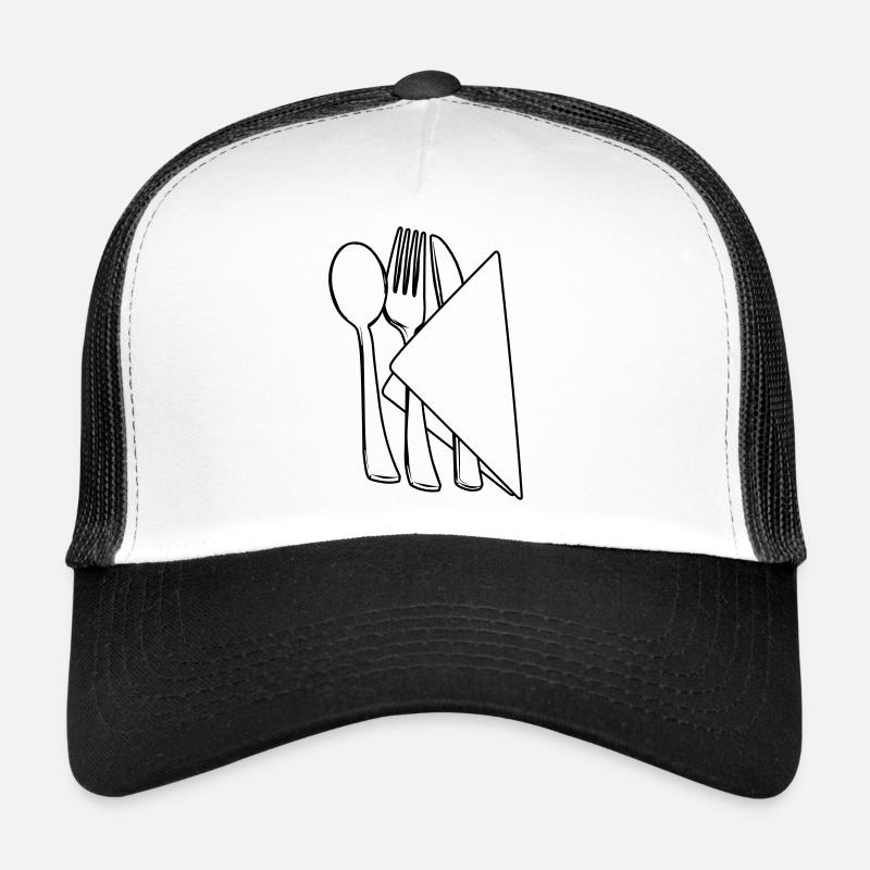 Couverts dans la serviette - Casquette trucker  - blanc/noir