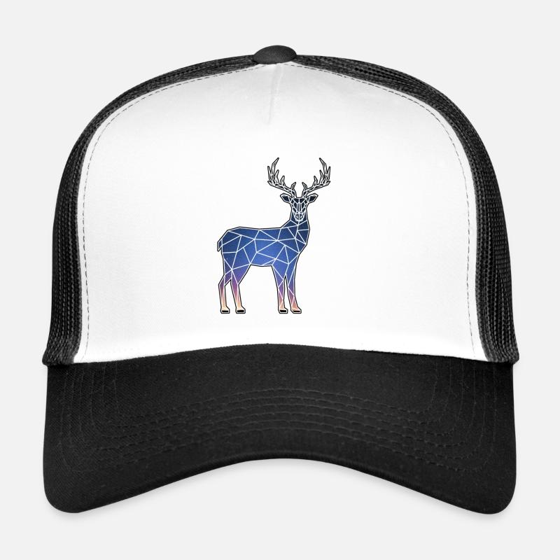 Hirsche und Nachthimmel - Trucker Cap - Weiß/Schwarz