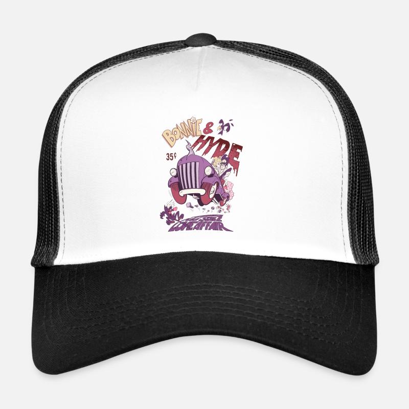 Bonny and Hyde Violett - Trucker Cap - Weiß/Schwarz