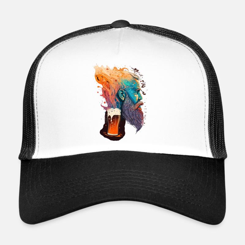 Design de bière psychédélique coloré Casquette trucker 