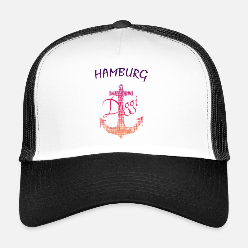 Hamburg - Trucker Cap - Weiß/Schwarz