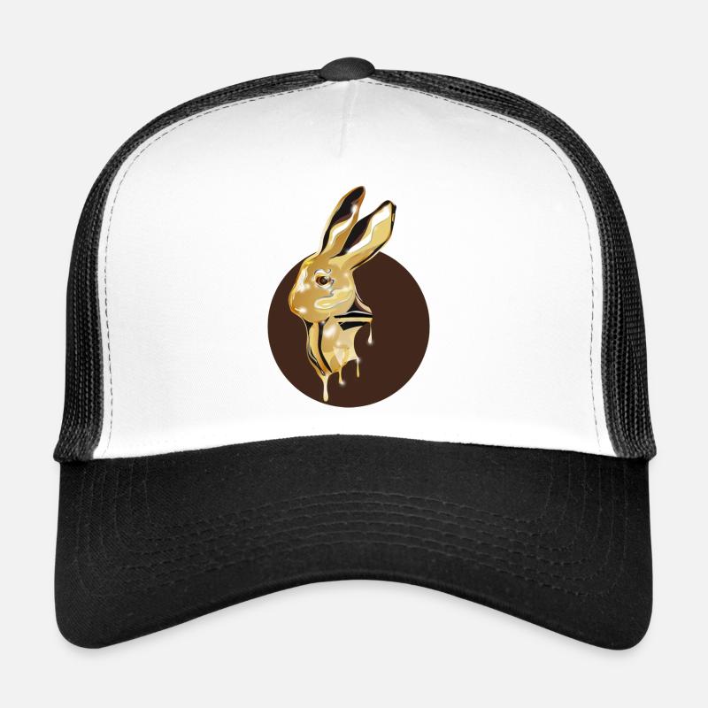 gold-colored rabbit head in high-gloss look Trucker Cap