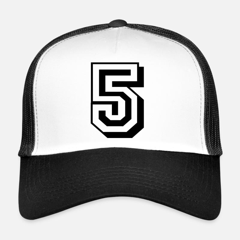 5 five number birthday black Trucker Cap