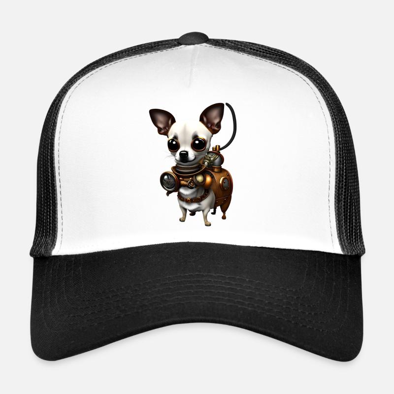 Steampunk Chihuahua - Casquette trucker  - blanc/noir