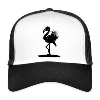 FARMER Flamingo CLAN - Trucker Cap - white/black - Front