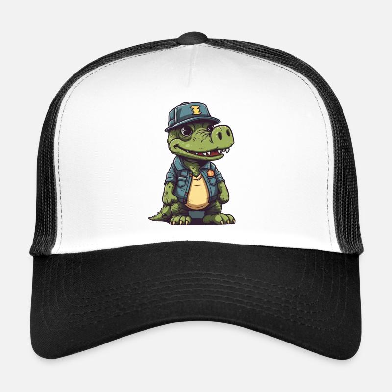 krokodil - Trucker Cap - Weiß/Schwarz