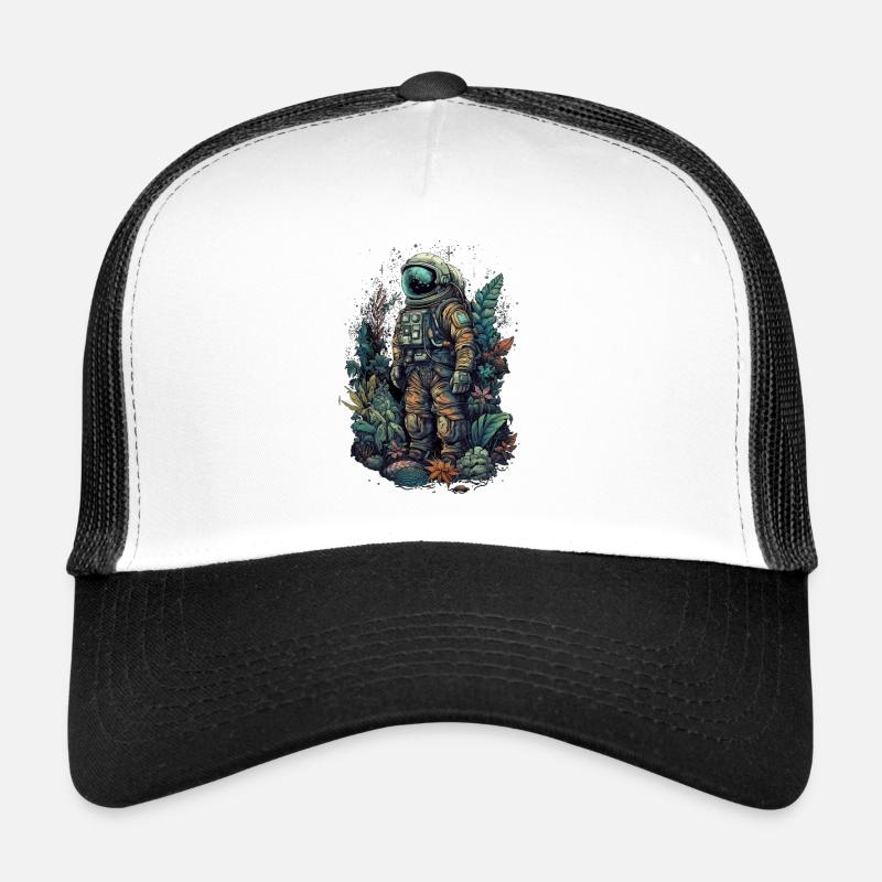 Astronaut overgrown with plants - Surreal Trucker Cap