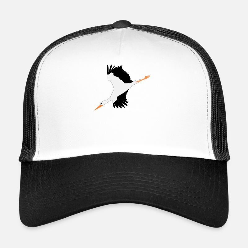 Cigogne, noir et blanc Casquette trucker 