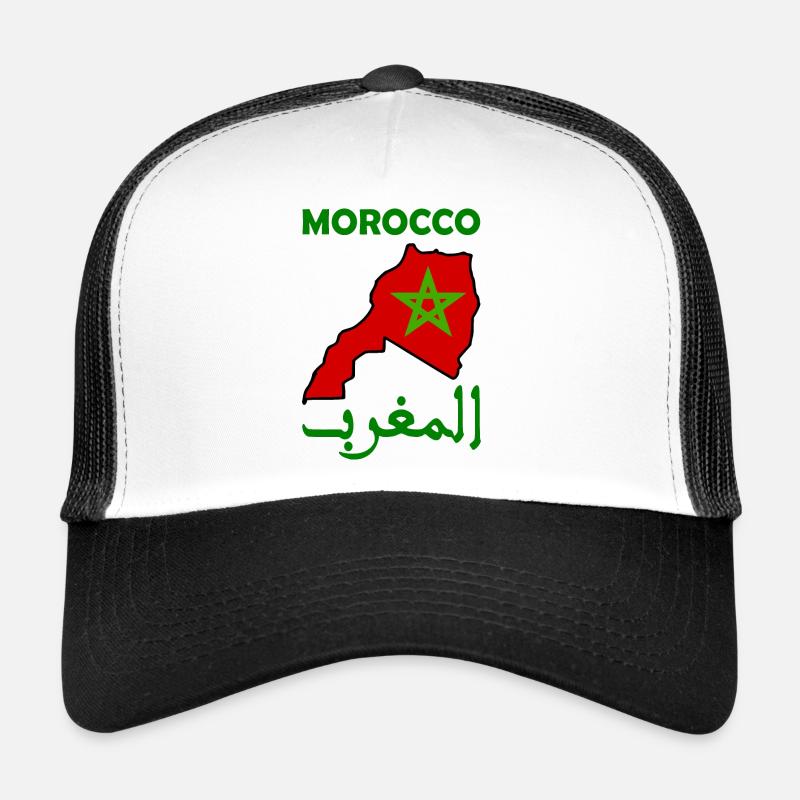 Maroc - Casquette trucker  - blanc/noir