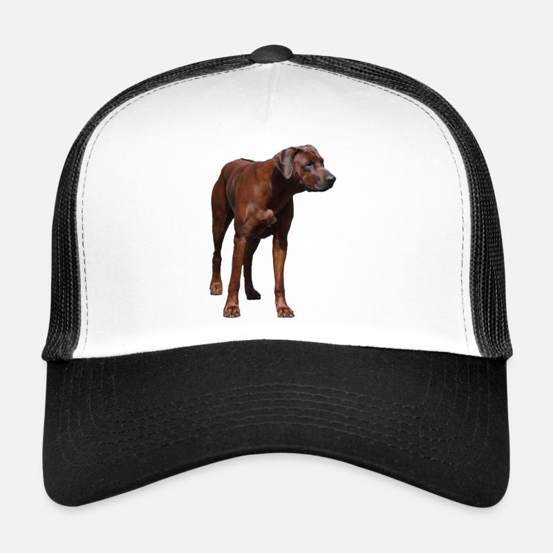Rhodesian Ridgeback - Hunde Motiv - Trucker Cap - Weiß/Schwarz