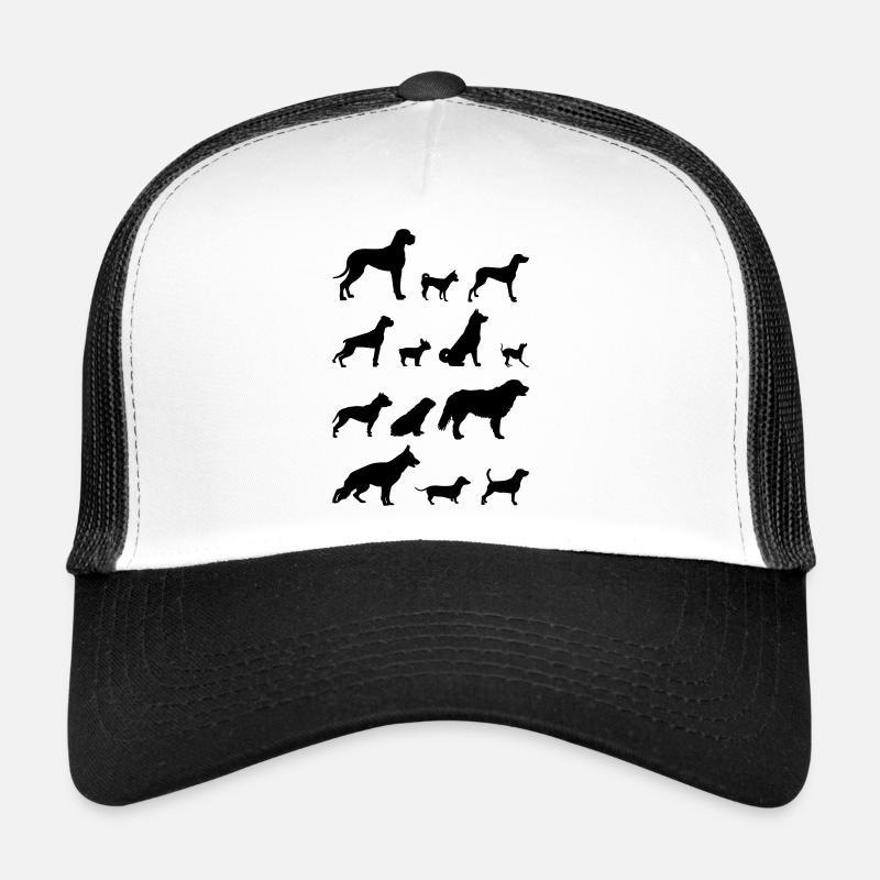 Silhouette de chien 1 - Casquette trucker  - blanc/noir