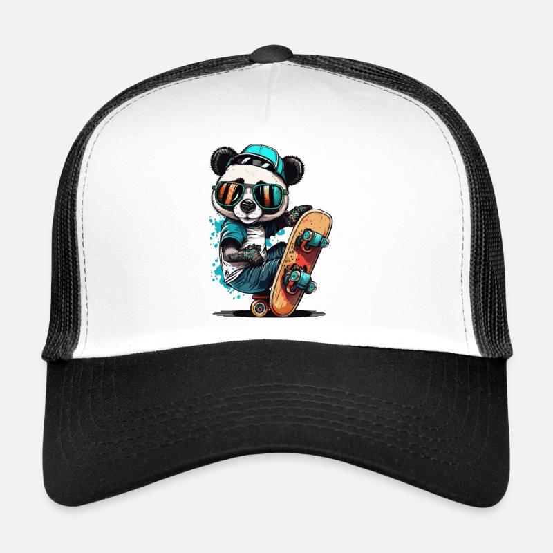 Pandas Skateboard Casquette trucker 