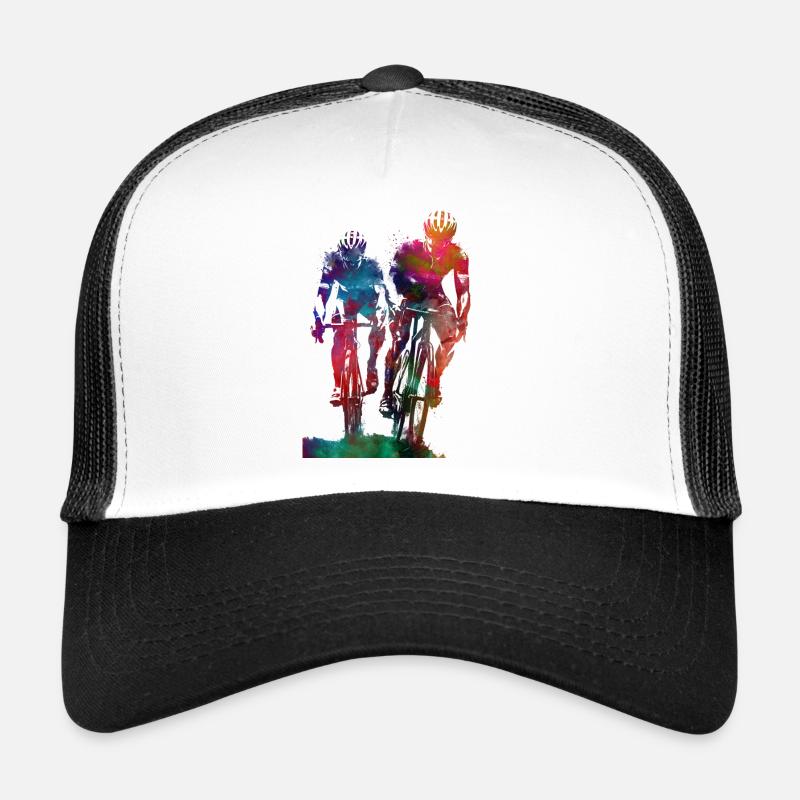 Zwei Radfahrer Sport Kunst - Trucker Cap - Weiß/Schwarz