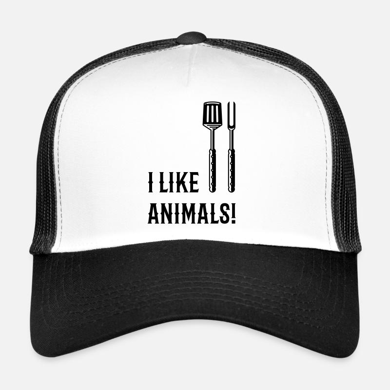 J’aime les animaux! (Grill Couverts / Noir) Casquette trucker 