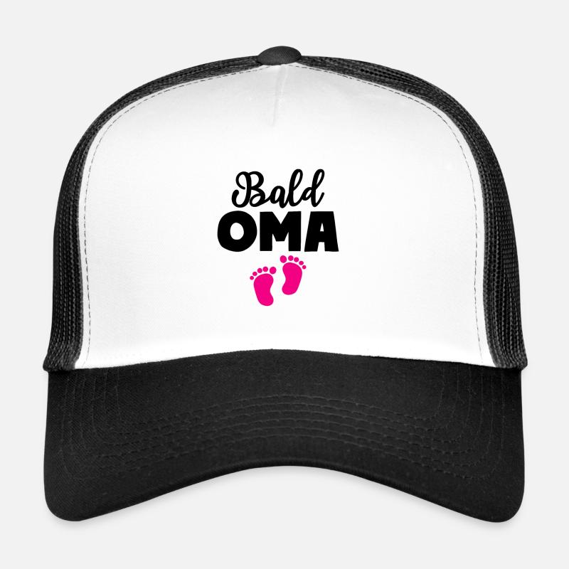 Bald Oma Mädchen Baby Großmutter - Trucker Cap - Weiß/Schwarz
