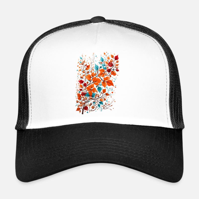 Fleurs d’automne aux noix Casquette trucker 