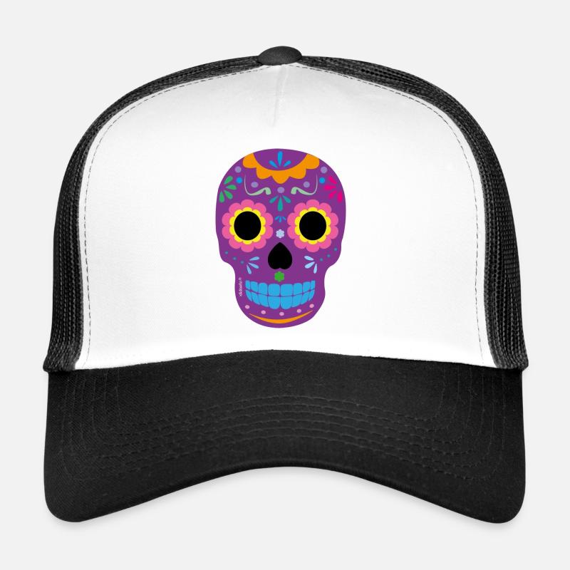 Crâne violet Casquette trucker 