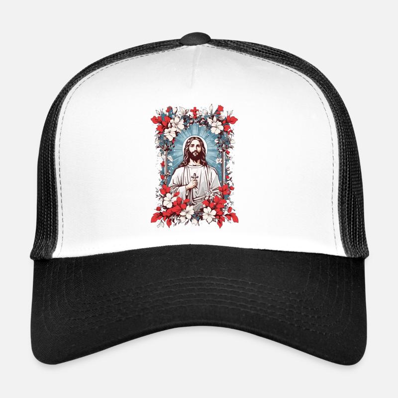Jesus Christus - Trucker Cap - Weiß/Schwarz