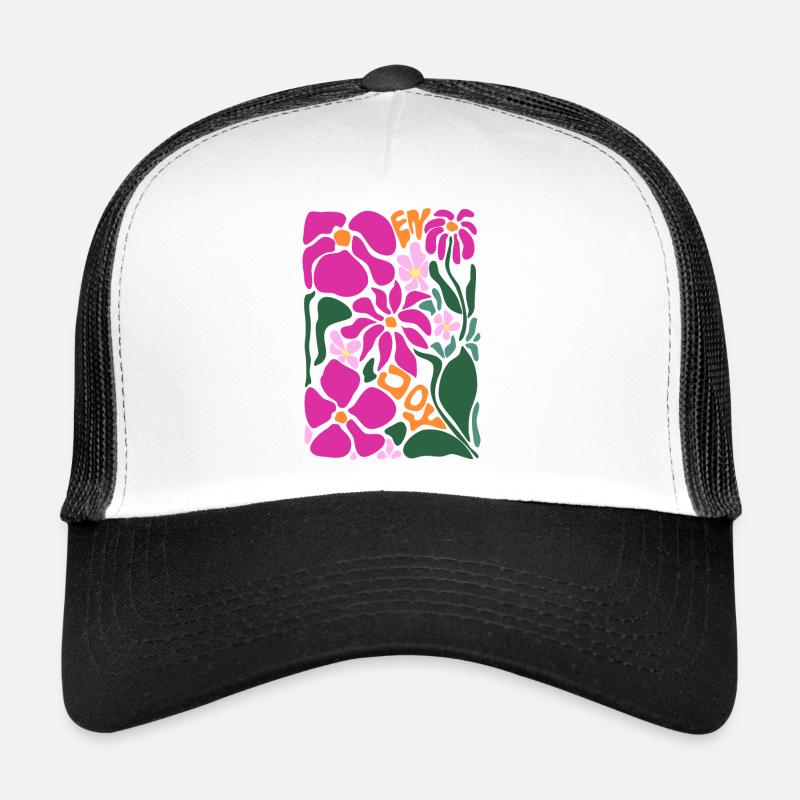 Positivity Flowers - Enjoy - Trucker Cap - white/black