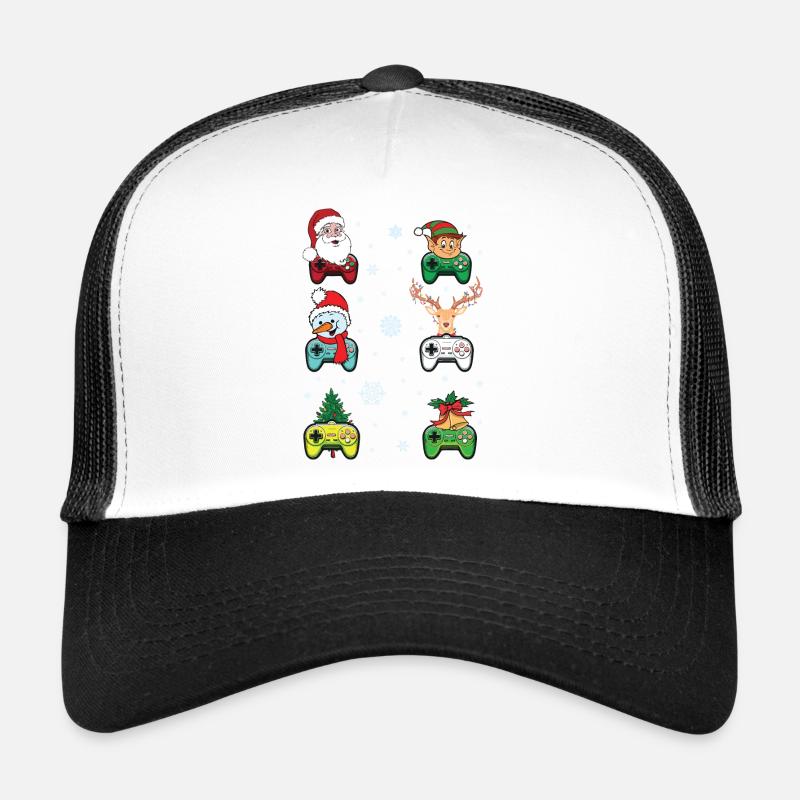 Festive Gaming Characters with Christmas Elements Trucker Cap
