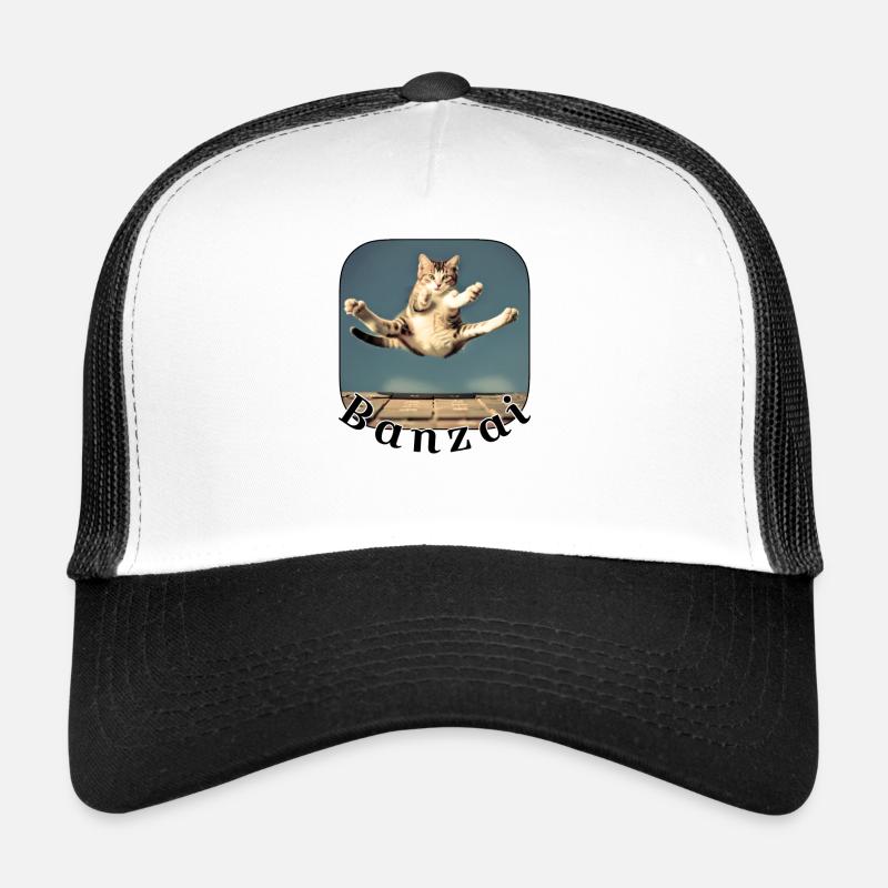 Chat sauteur sur le clavier Casquette trucker 