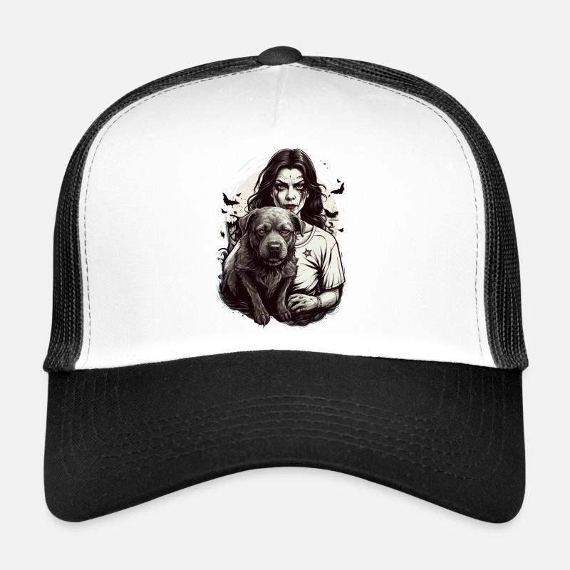 Vampir mit Hund Trucker Cap