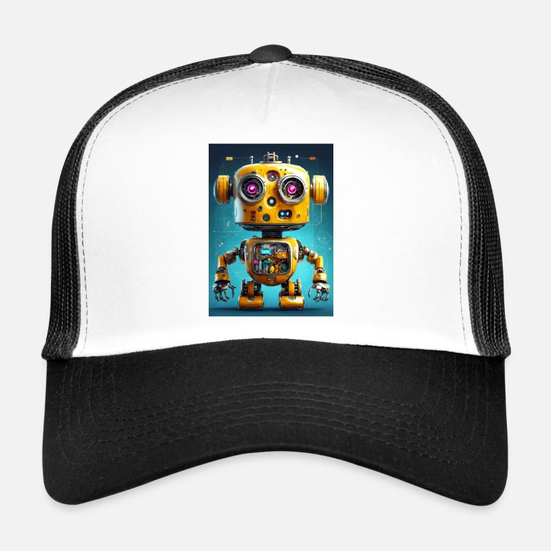 Metall-Roboter-Roboter - Trucker Cap - Weiß/Schwarz
