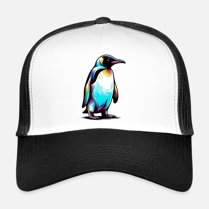 Pingouin - Casquette trucker  - blanc/noir