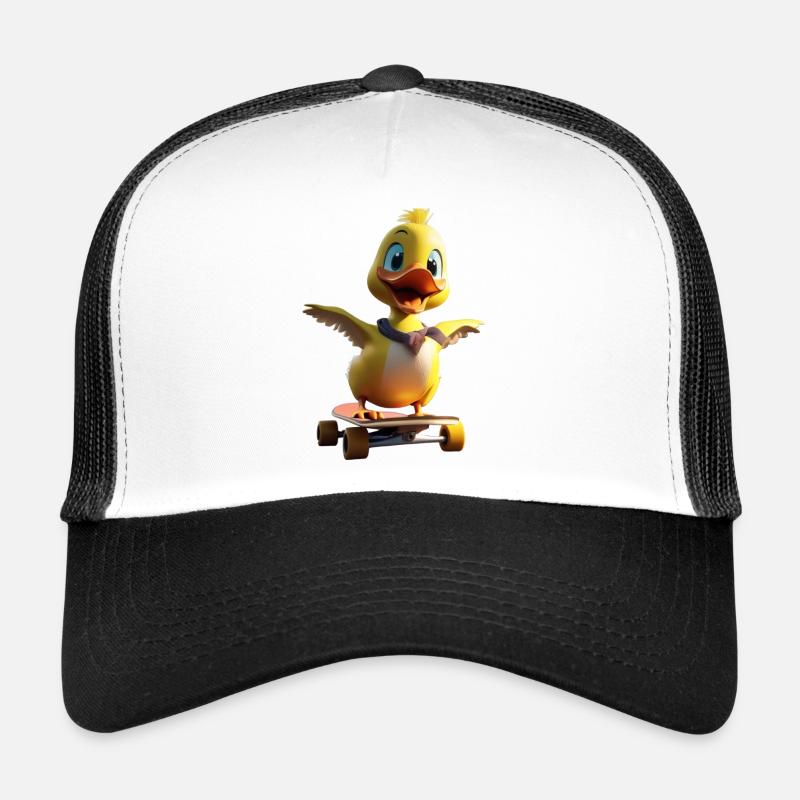 Portrait de canard en skateboard Casquette trucker 