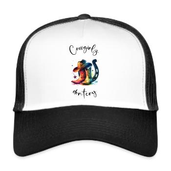 Les cowgirlz ne pleurent pas - Casquette trucker  - blanc/noir - Devant