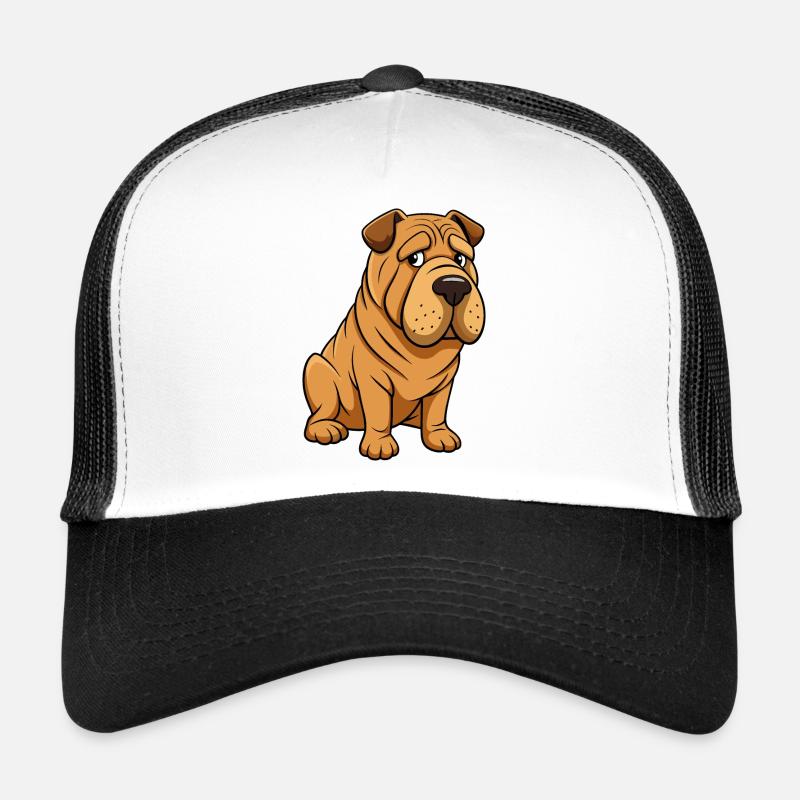 Worried Shar Pei Wrinkle Brow Artwork Trucker Cap