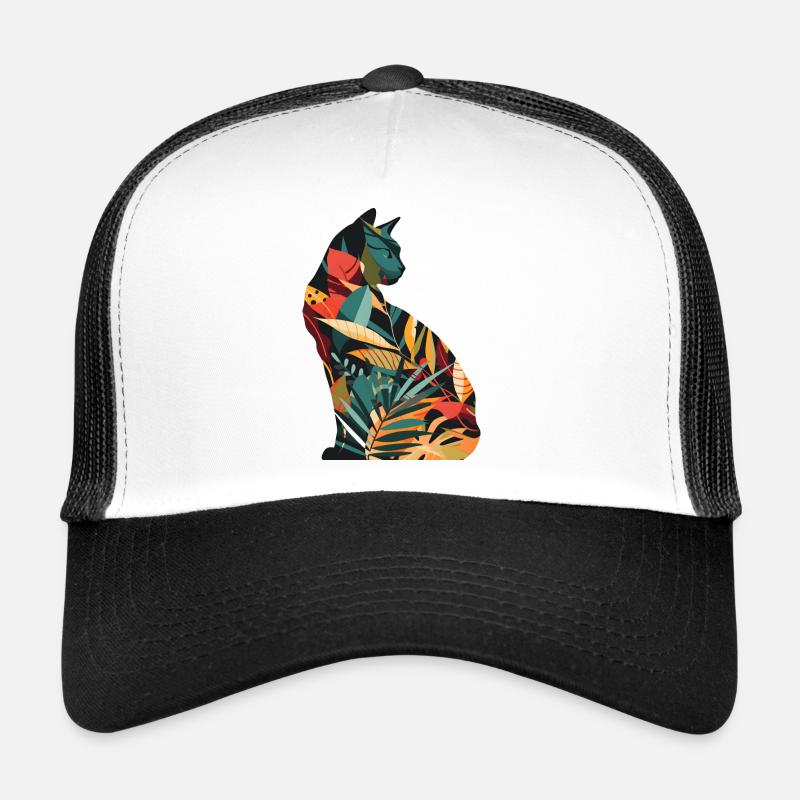 Katzen Silhouette Retro Look Trucker Cap