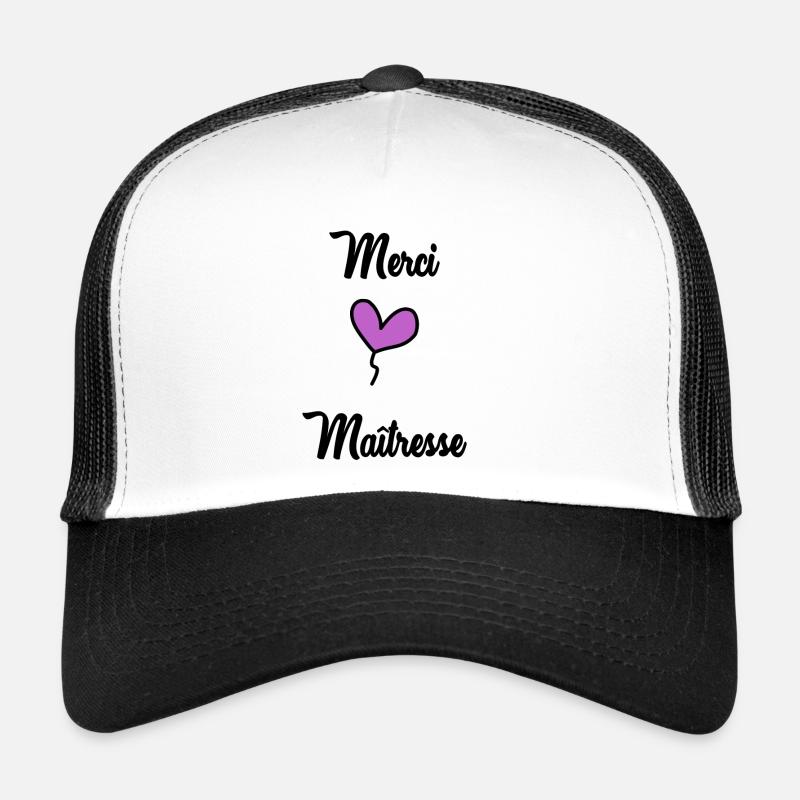 MERCI MAÎTRESSE - Casquette trucker - blanc/noir